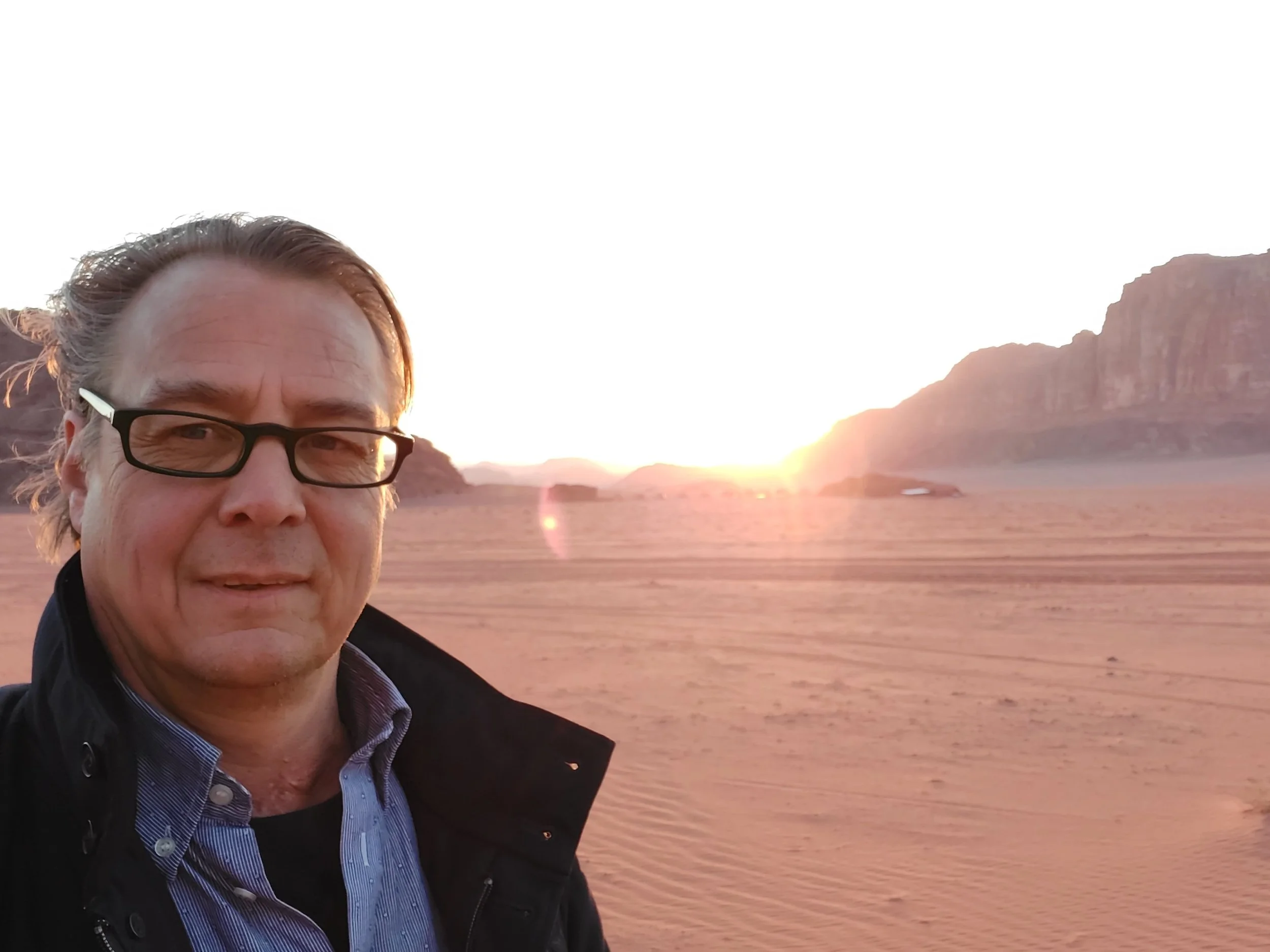 Me, Jake Rupert, in the desert in south Jordan on one of my trips.