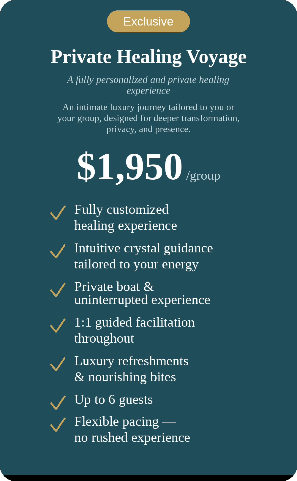 Private Healing Voyage