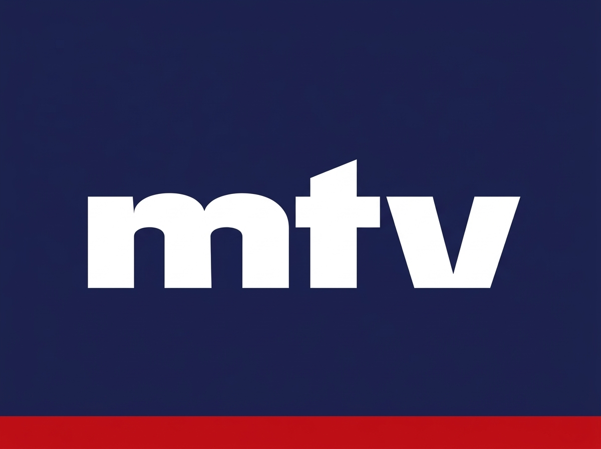 MTV logo with white lowercase letters on a dark blue background with a red stripe at the bottom.
