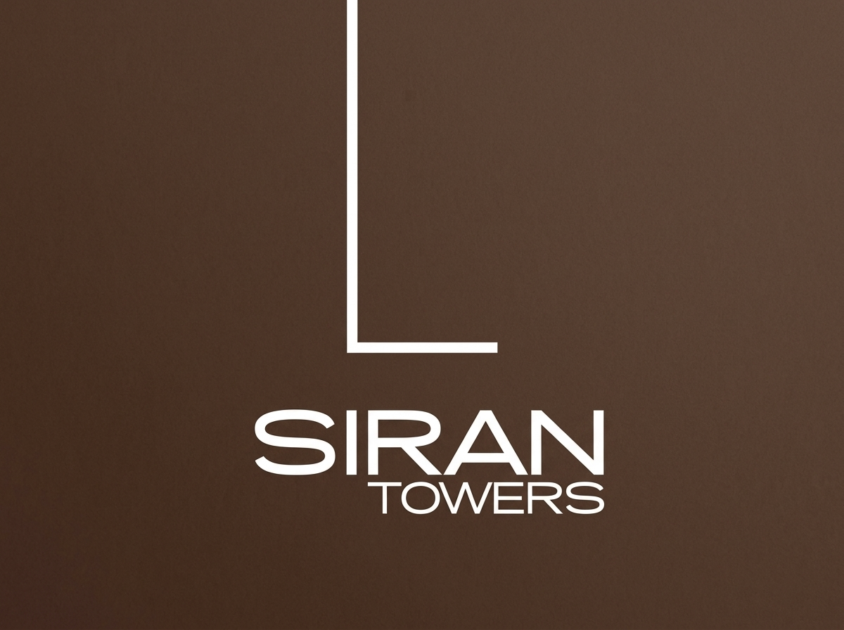 Logo with a stylized L and text that reads 'Siran Towers' on a brown background.