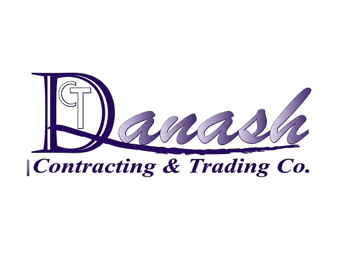 Logo for Dánash Contracting & Trading Co., featuring stylized text with 'Dánash' in script and 'Contracting & Trading Co.' in italics beneath, on a white background.