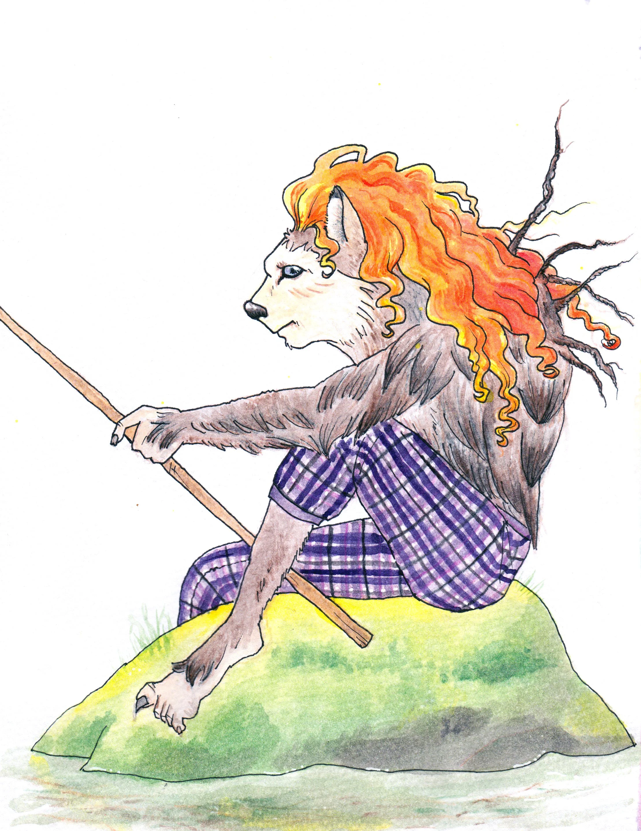 Wulver - watercolour and ink