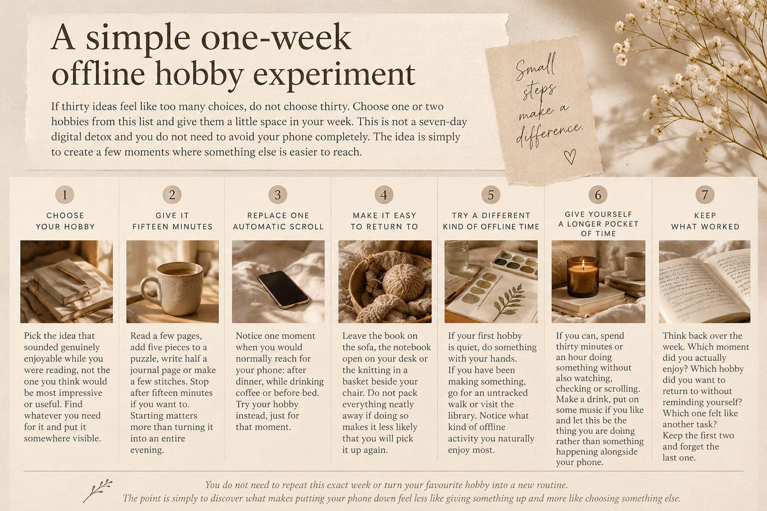 one week offline hobby experiment