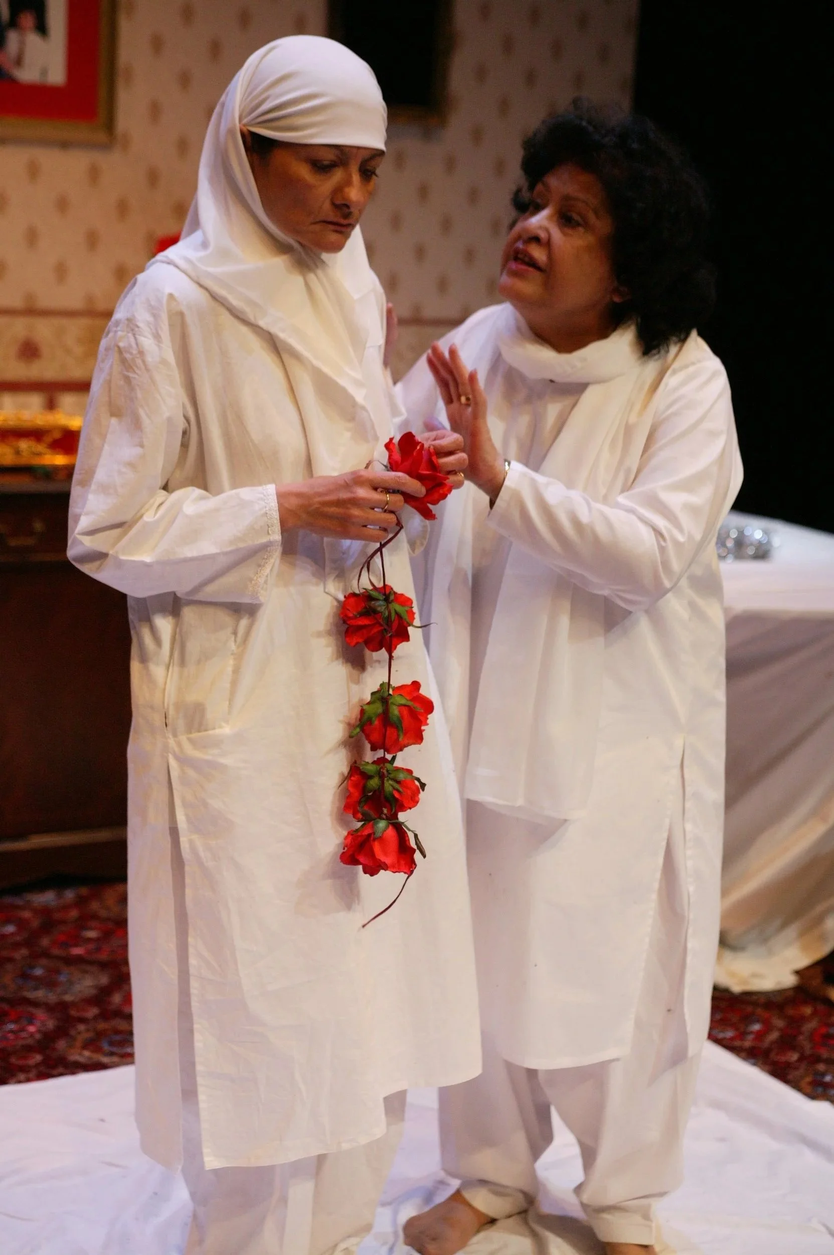 Shelley King as Mrs Rizvi and Jamila Massey as Auntie Moona