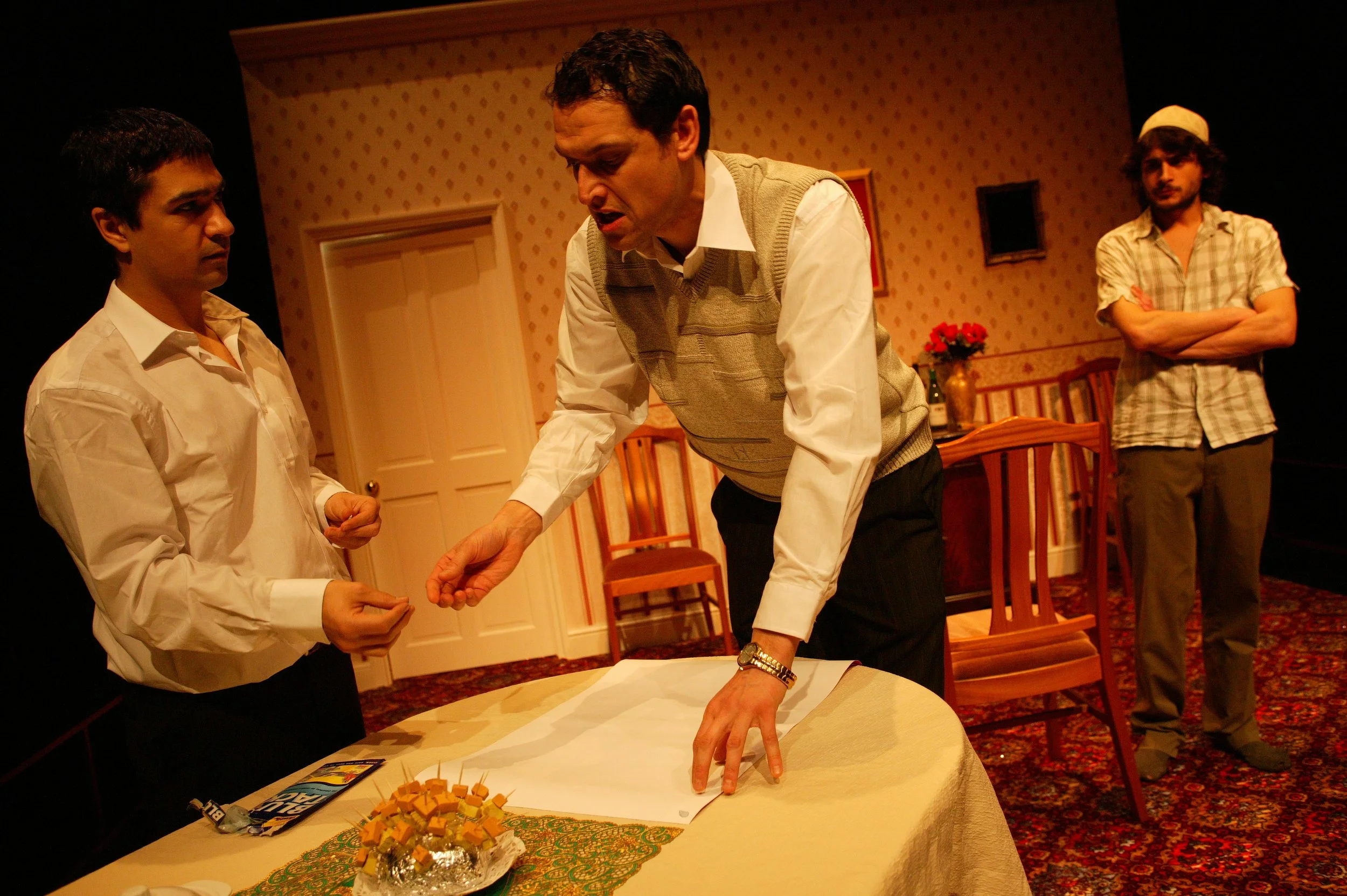 Damian Asher as Salim, Nicholas Khan as Mr Rizvi and Marc Elliot as Barbar