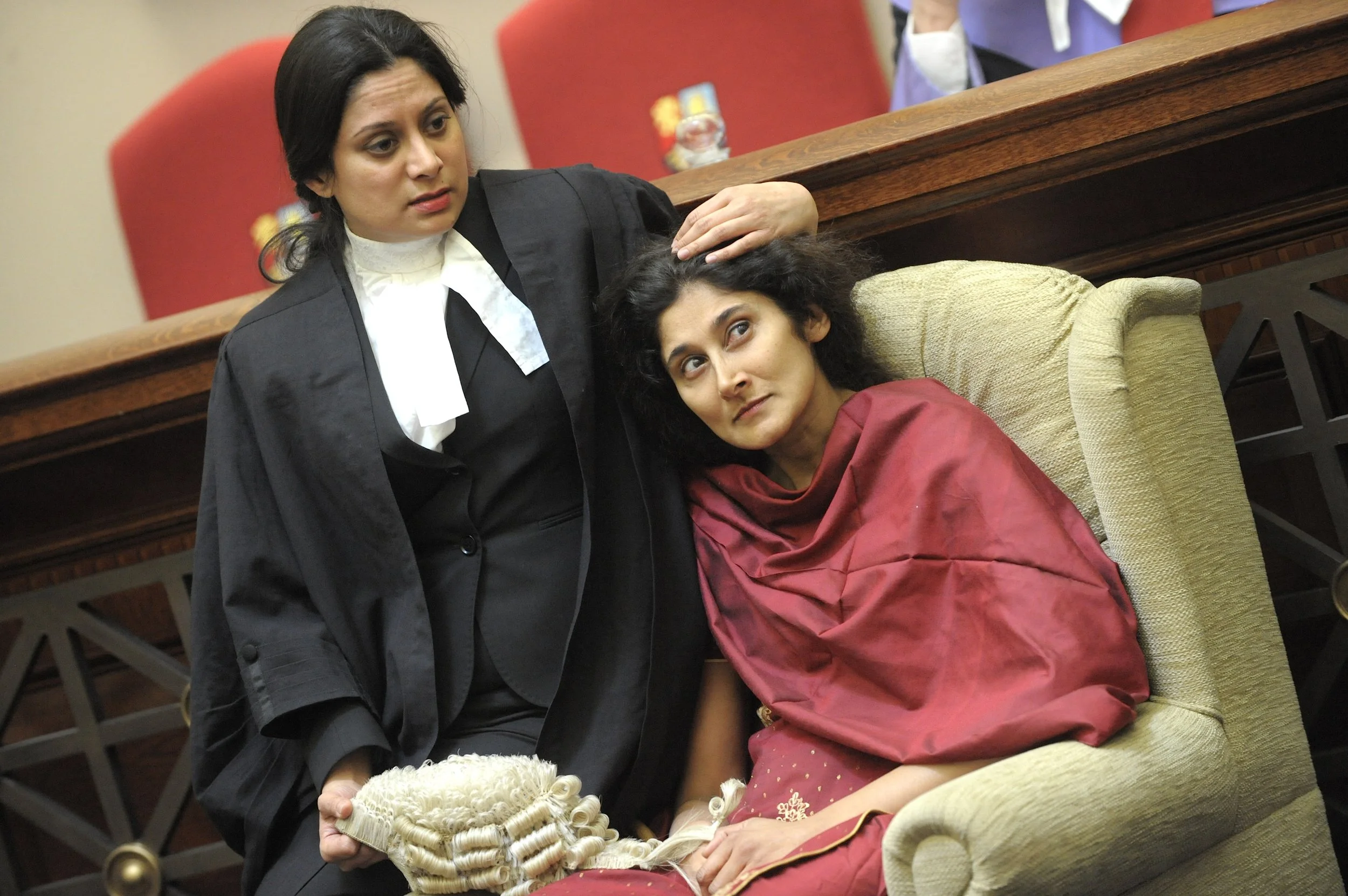 Goldy Notay as Parveen Akram and Sakuntala Ramanee as Aysha — Image Credit: Robert Day