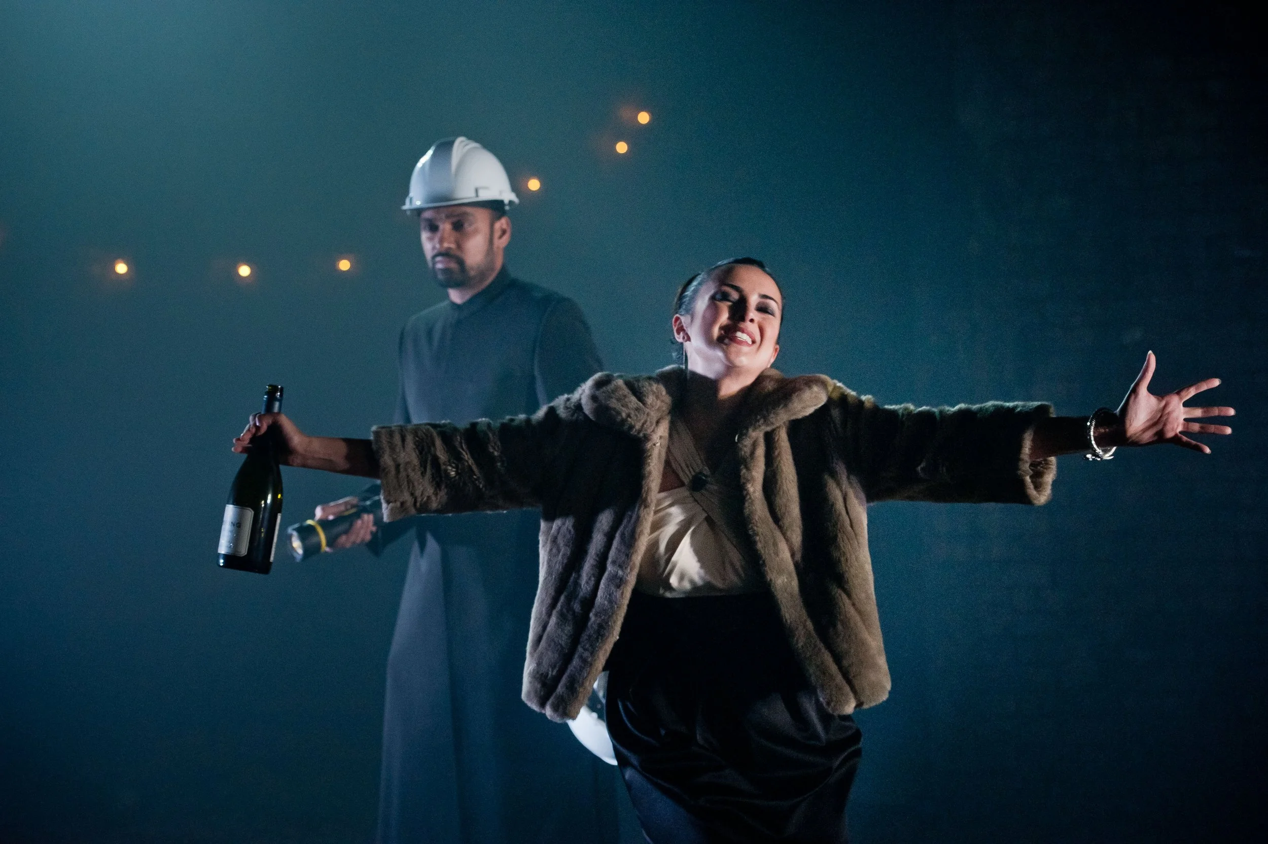 Gary Pillai as Mohan and Rebecca Grant as Nadia — Photo by Robert Workman