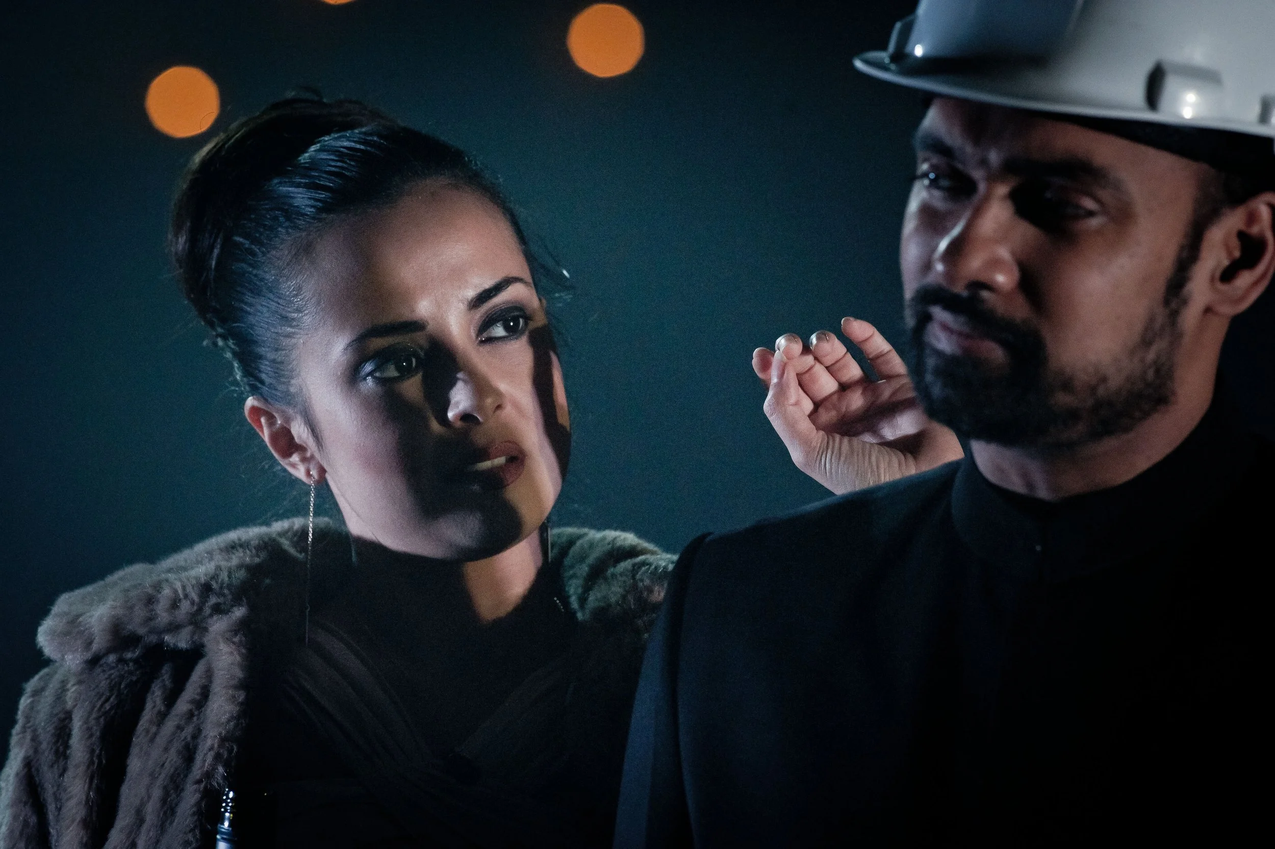 Rebecca Grant as Nadia and Gary Pillai as Mohan — Photo by Robert Workman
