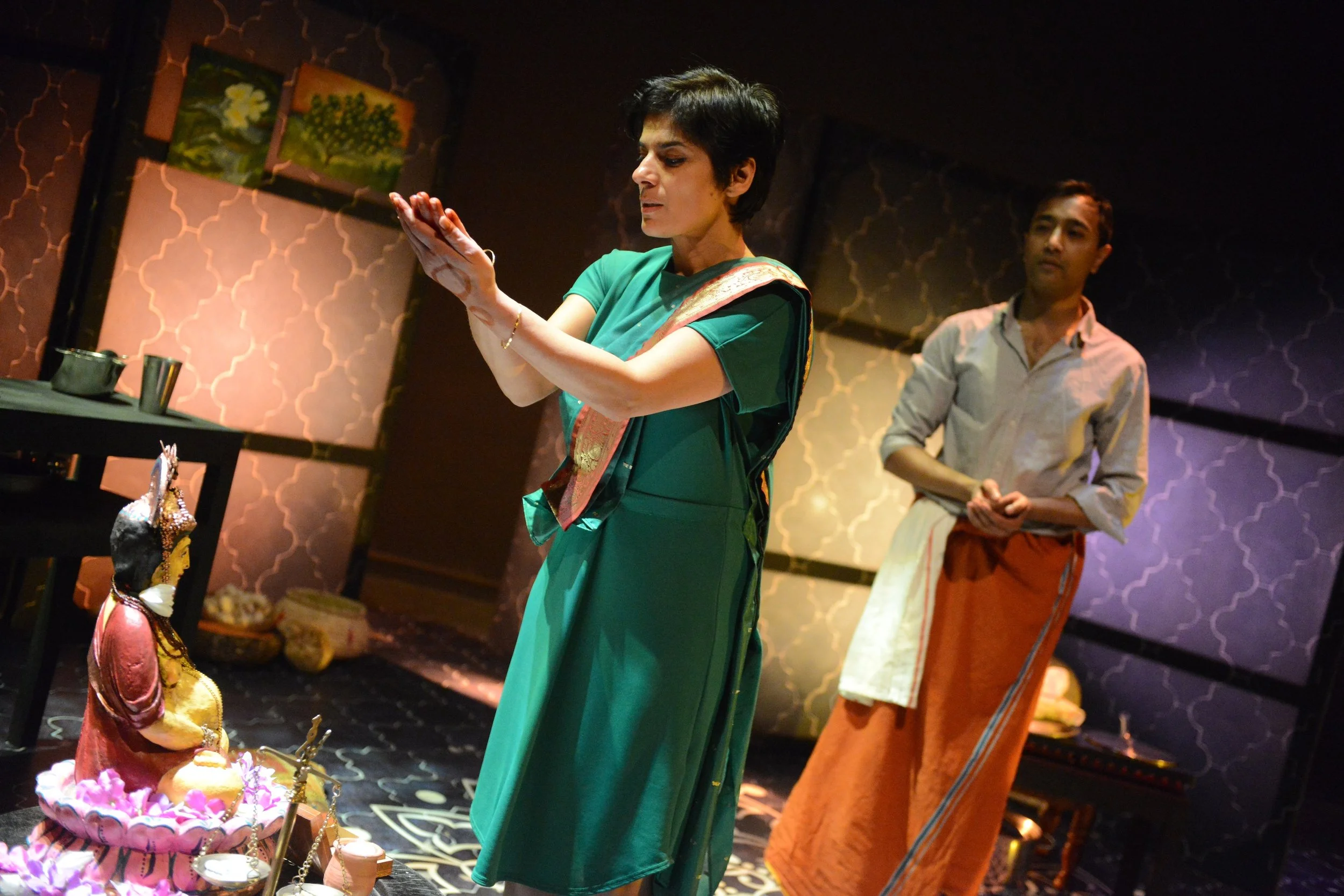 Syreeta Kumar as Aya and Rhik Samadder as Sem — Image credit: Robert Day