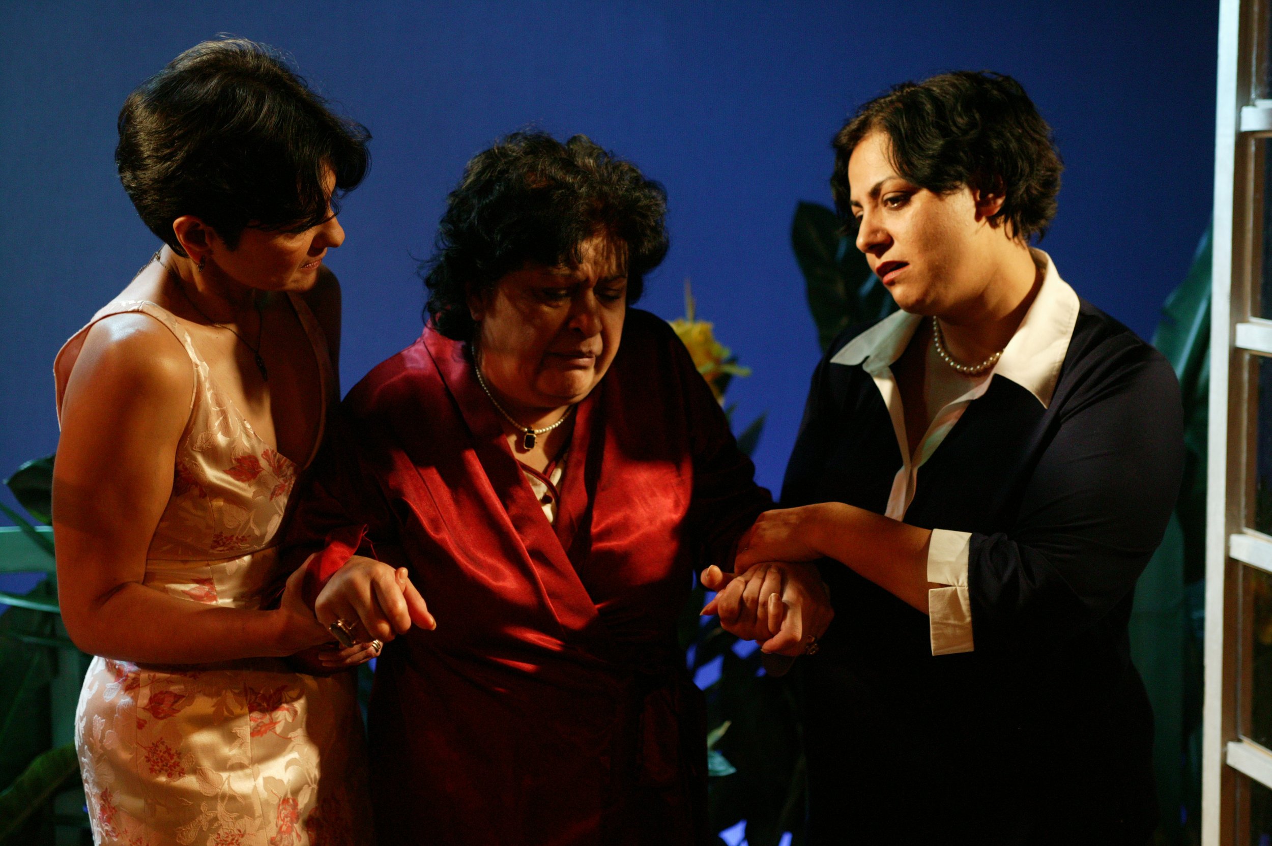 
2004 Production: Shelley King as Silvie, Jamila Massey as Mozel and Harvey Virdi as Esther
