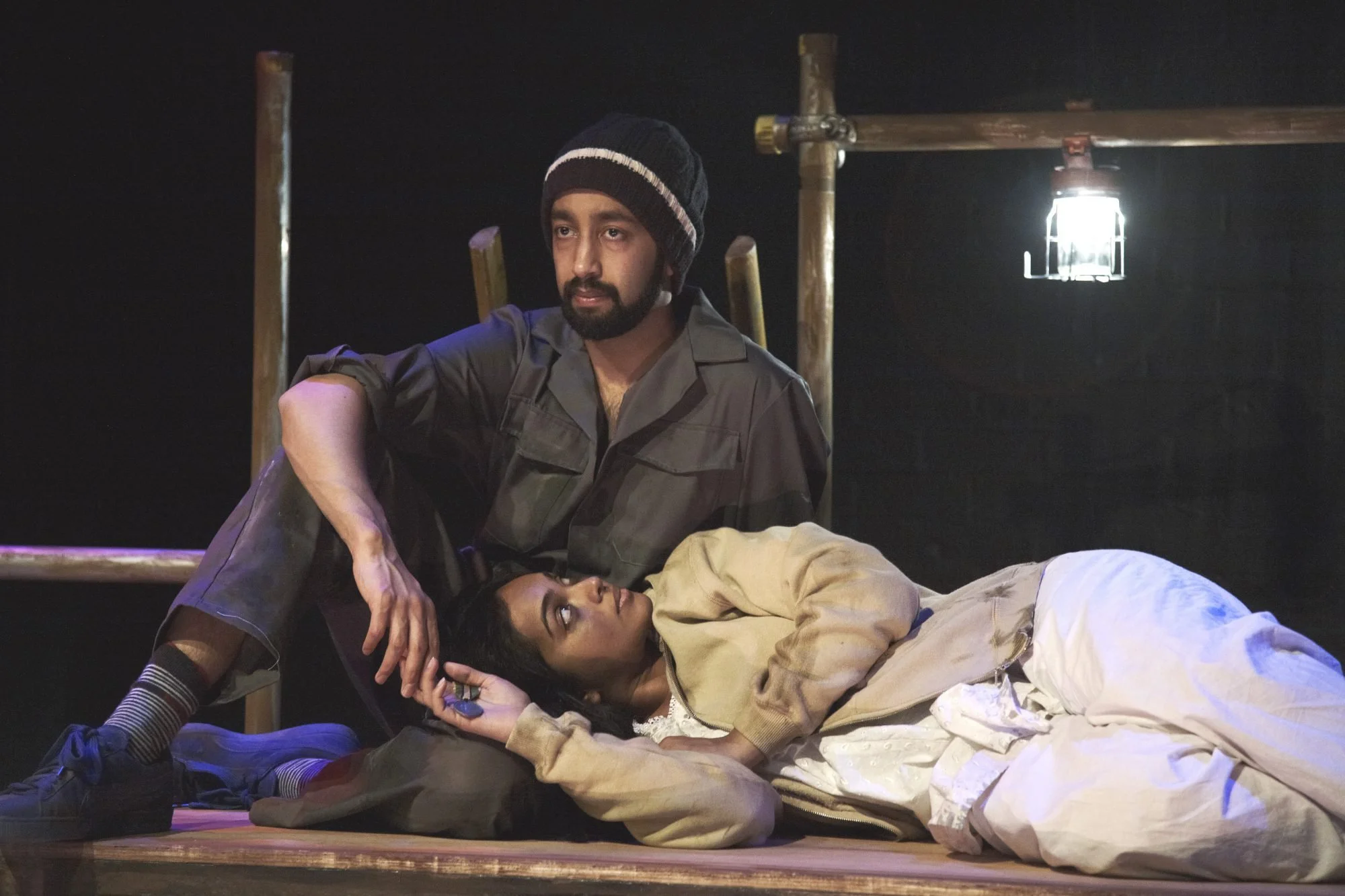 Asif Khan as Eshwar and Shalini Peiris as Azadeh — Photo by Jerome Hunt