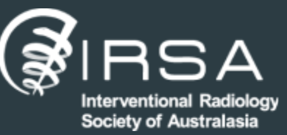 Logo of the Interventional Radiology Society of Australasia (IRSA) with a spiral design and the organization's name