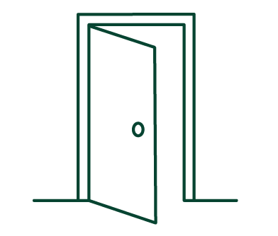 Illustration einer Türe für den Raum zum ankommen