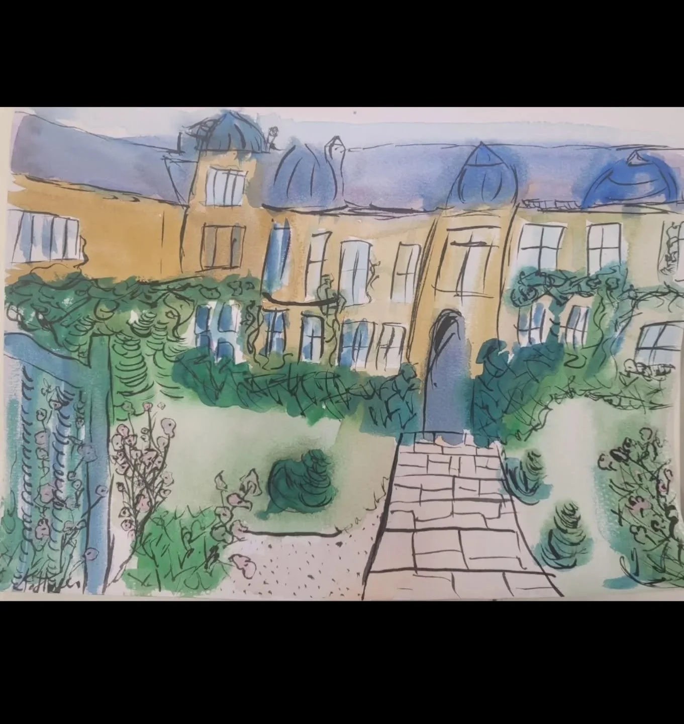 Water colour and ink painting of the lord sandwhich manner in England. 

#watercolourart