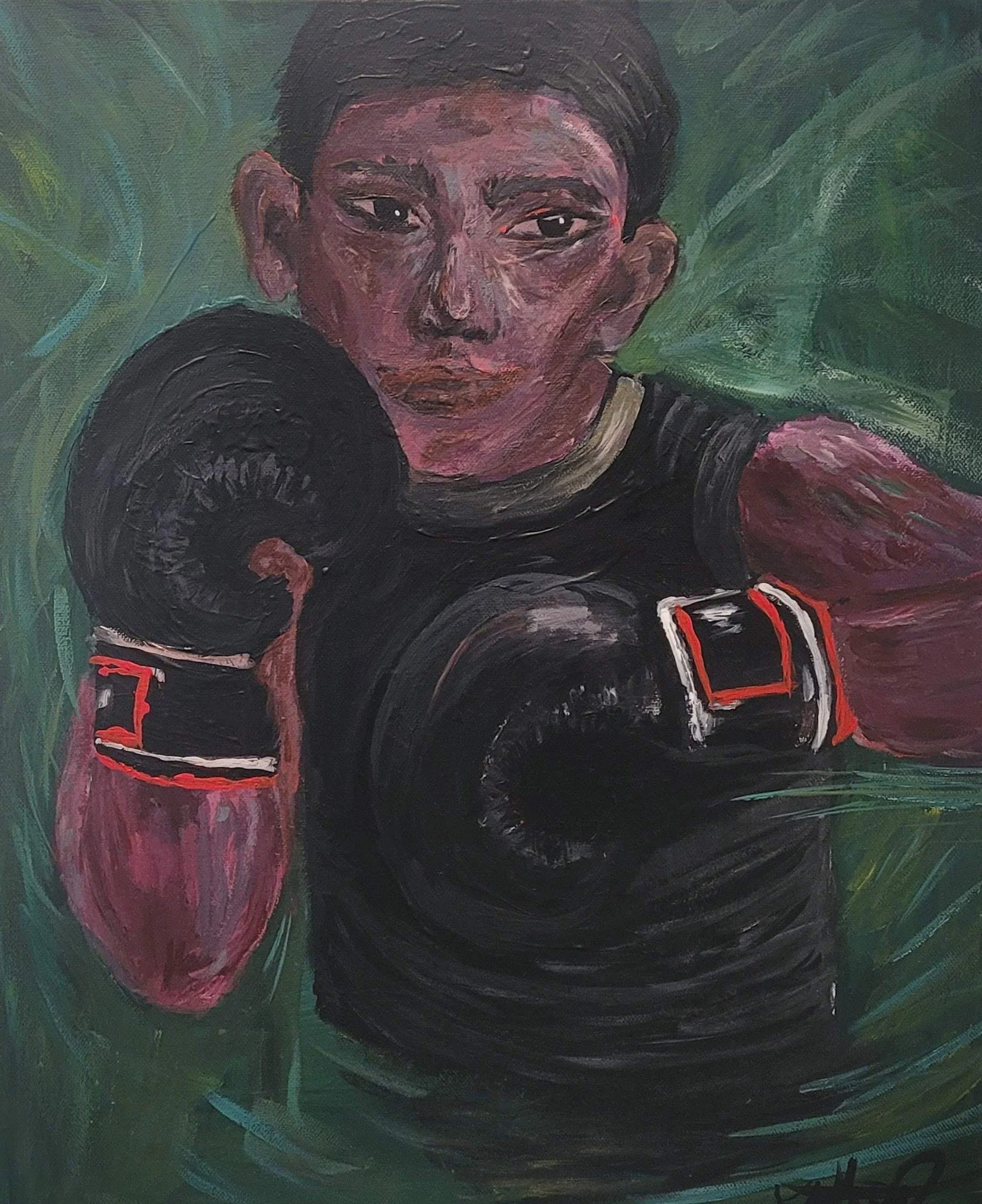 Emotion Over Motion,
Kathryn Guy, Acrylic paint, 40cm by 30cm, 2023, Sold