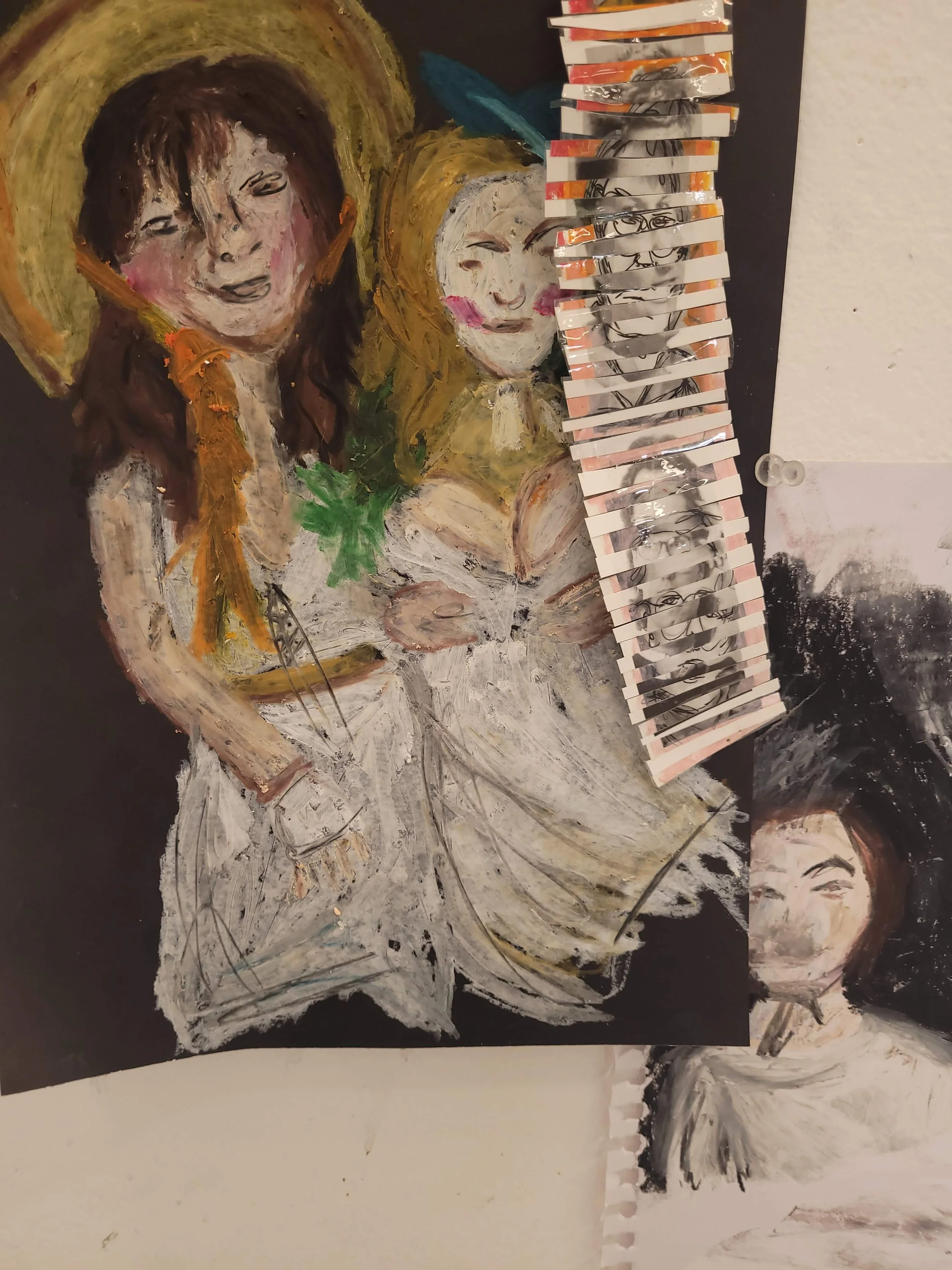 Nothing Nearly No where,
Close up six,
Kathryn Guy, Collage (Oil Pastel, Acrylic Marker), 1m by 1.3m, 2024