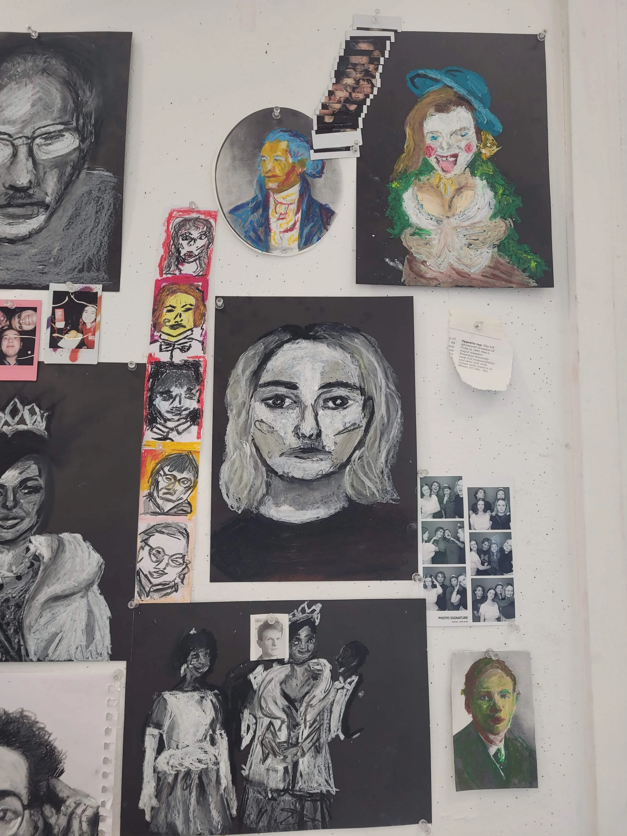 Nothing Nearly No where,
Close up one,
Kathryn Guy, Collage (Oil Pastel, Acrylic Marker), 1m by 1.3m, 2024