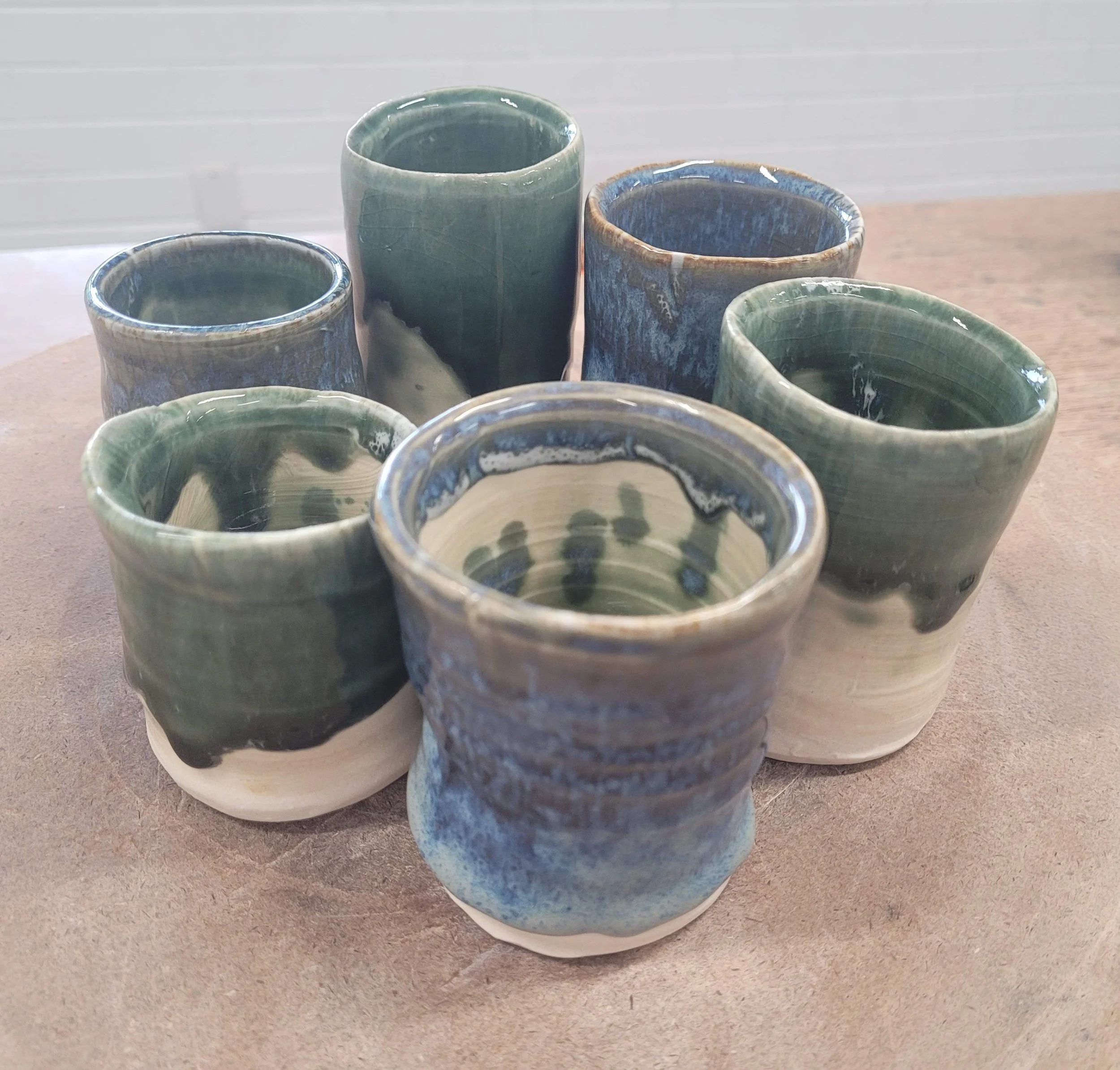 Ocean Swirl Cup Set,
Photo One,
Kathryn Guy, Glazed Thrown Ceramic Cup Set, 2025 
Sold 