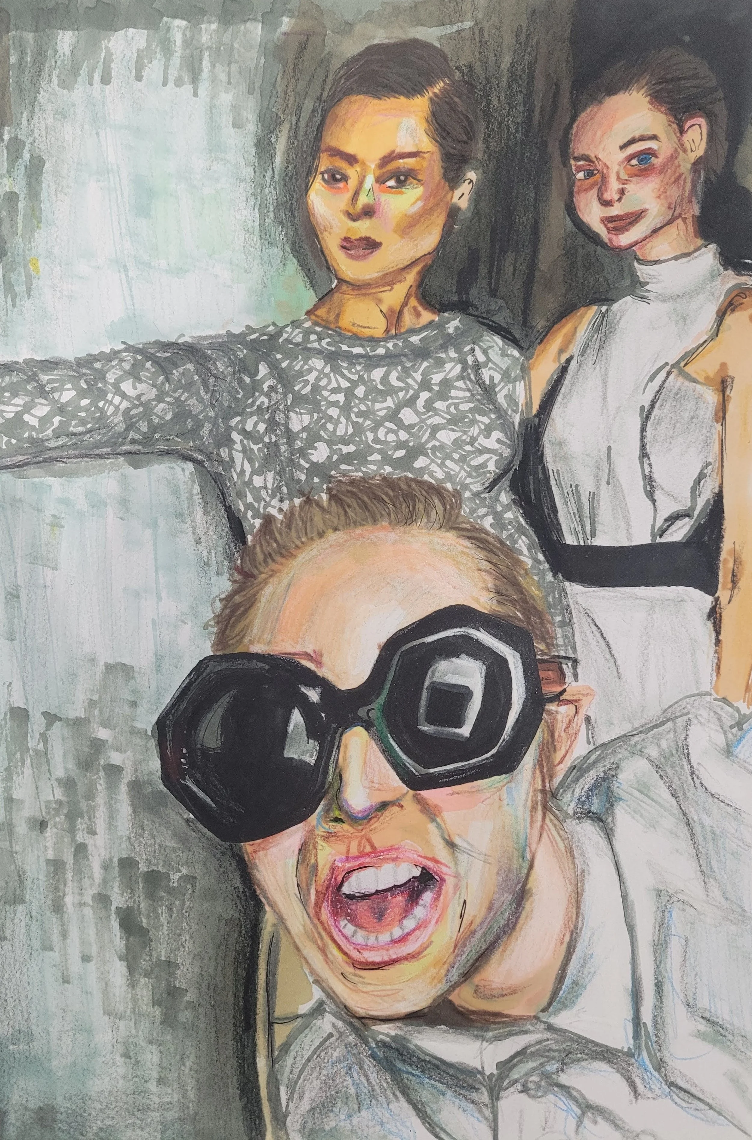 Grey Girls,
Kathryn Guy, Mixed media, A4, 2024