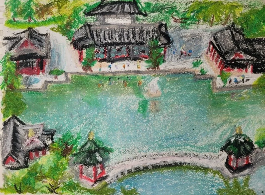 Leaving The House To Amelia's Advice,
Kathryn Guy, Oil Pastel, A4, 2024