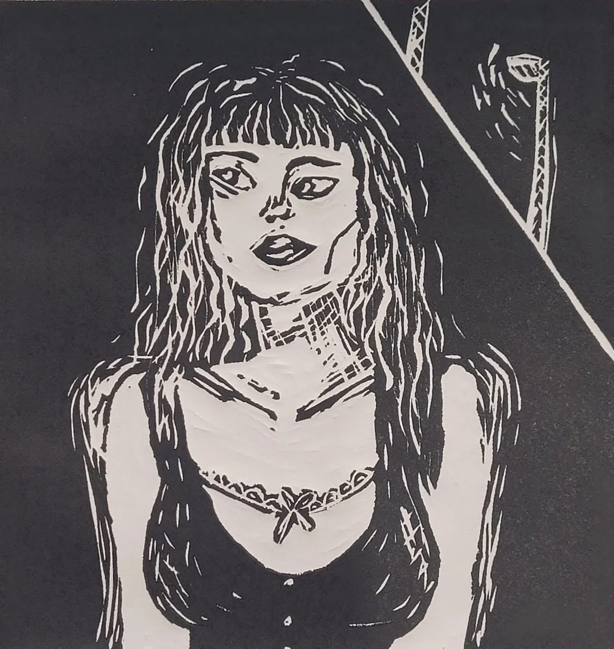 Jessie's Girl,
Kathryn Guy, Lino, Print one of one, A4, 2023