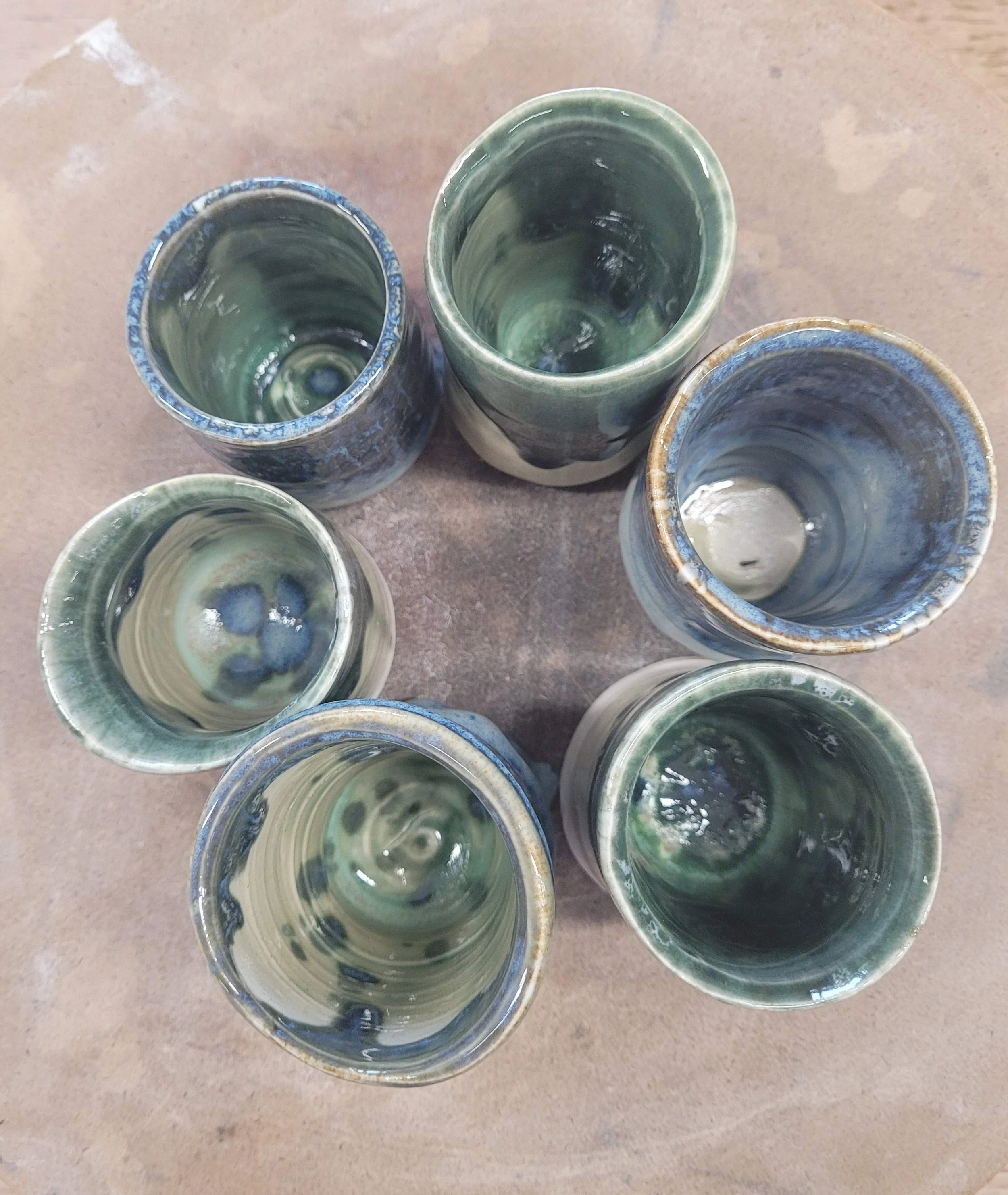 
Ocean Swirl Cup Set,
Photo One,
Kathryn Guy, Glazed Thrown Ceramic Cup Set, 2025 
Sold 