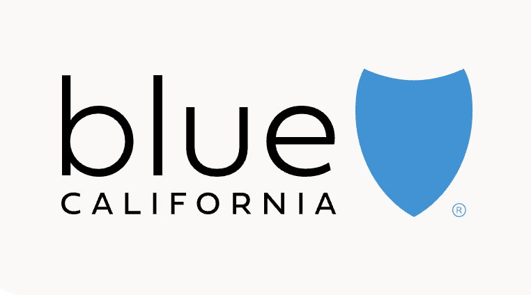 Blue California logo with the word 'blue' and a blue shield symbol.