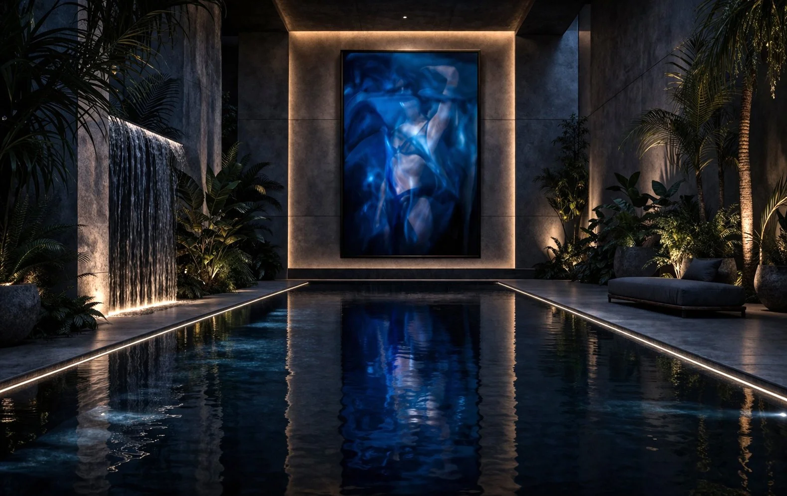 Galerie moderne avec œuvre bleue.jpg