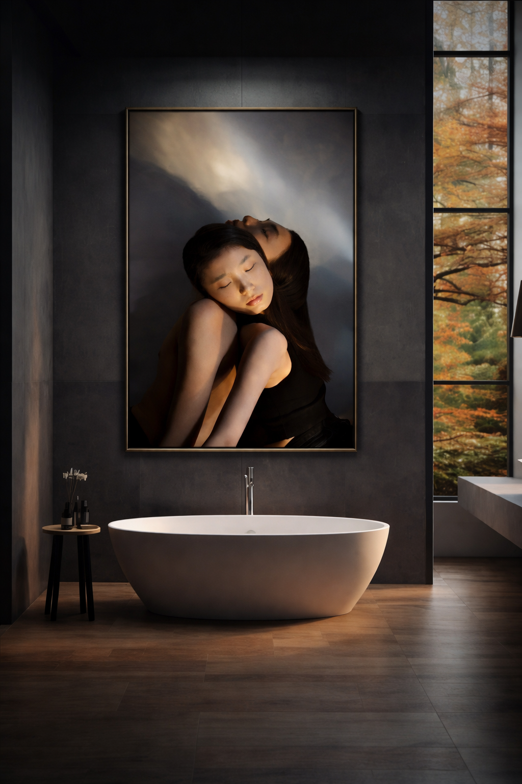 Salle de bain élégante avec portrait (1).png