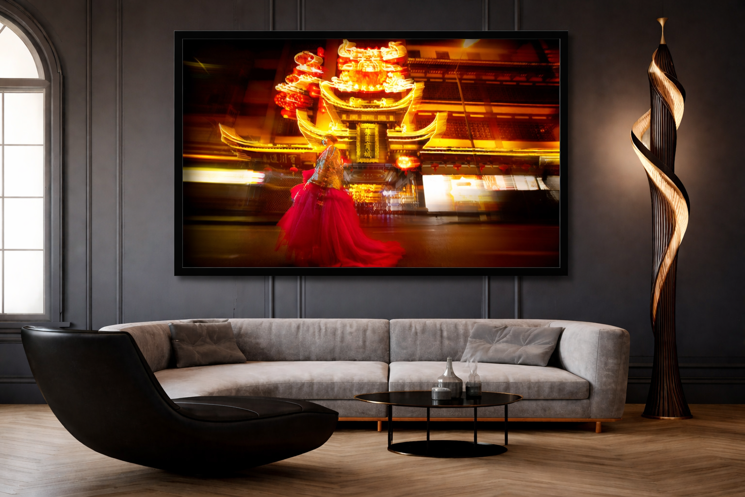 Salon luxueux avec photographie captivante.png