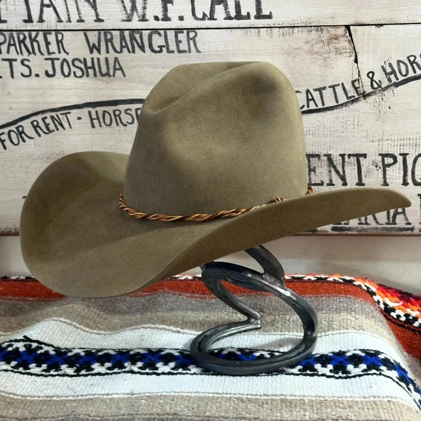 Custom Gus style cowboy hat handmade in Wyoming