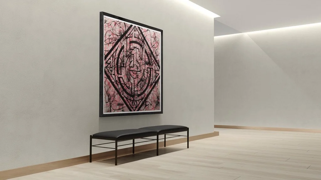 Padded bench seat next to a gallery wall-Angled.jpg