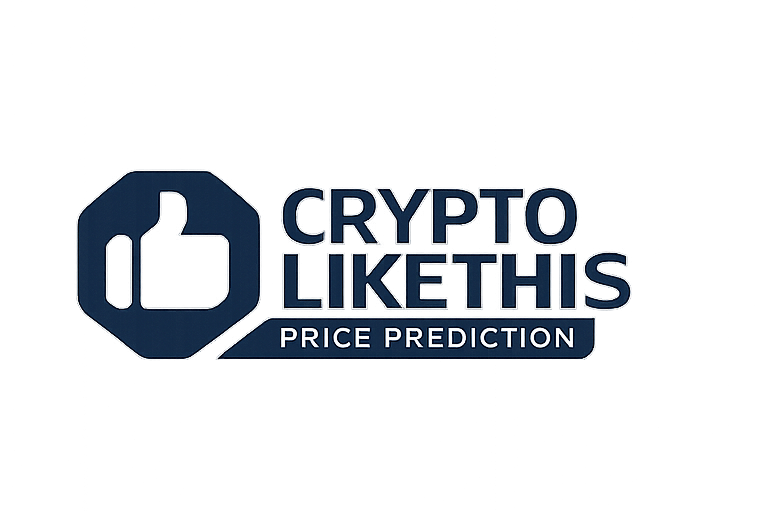 Graphic with text 'Crypto like this' and 'Price Prediction' logo featuring a thumbs-up symbol.