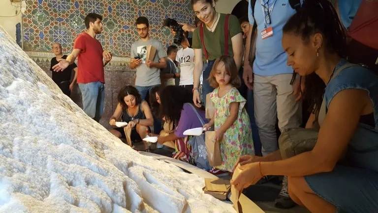 The Soul of Salt after the ceremony the audience could take some of the blessed salt home to dissolve in water as a symbol for healing the pain of the past

Manifesta 12
Palermo, Italy
2018
photo: Francesco Bellina