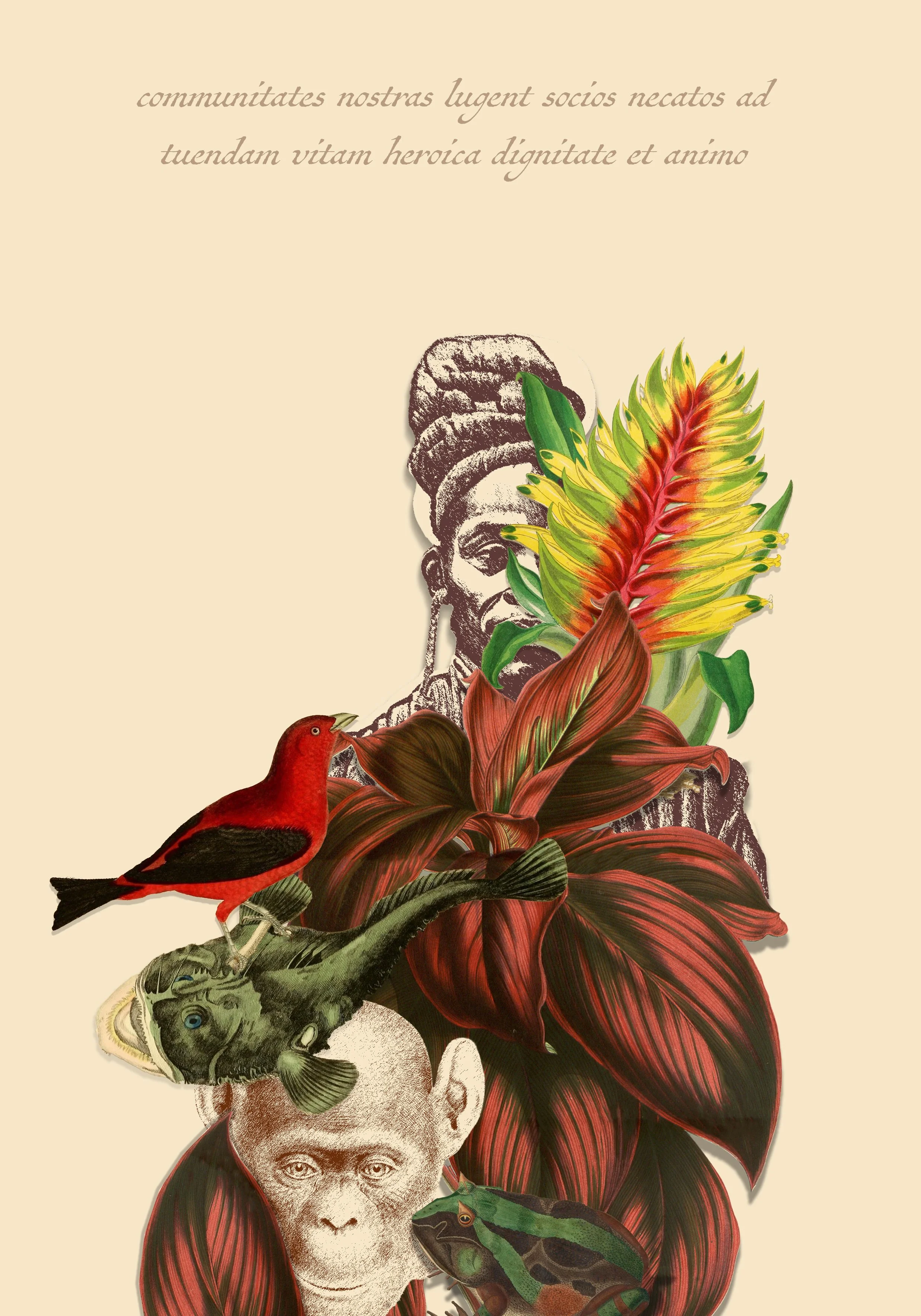 our communities are mourning our murdered comrades for defending 
the life with heroic dignity and courage
Digital print on etching paper, blind embossing
55 cm x 78 cm
2024