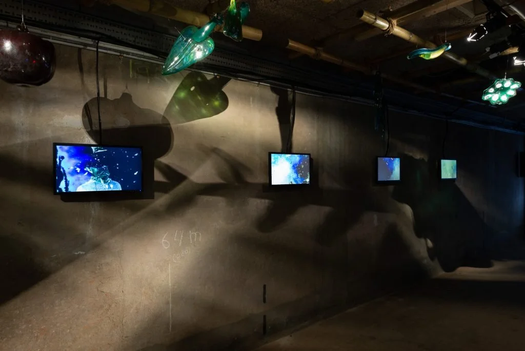 Patricia Kaersenhout What a Piece of Work is Man, 2021

Multi-channel video installation, sound, glass, wooden trunks
Unique
Installation image at Het Hem, Zaanstad (NL)
Photo: Cassander Eeftinck Schattenkerk