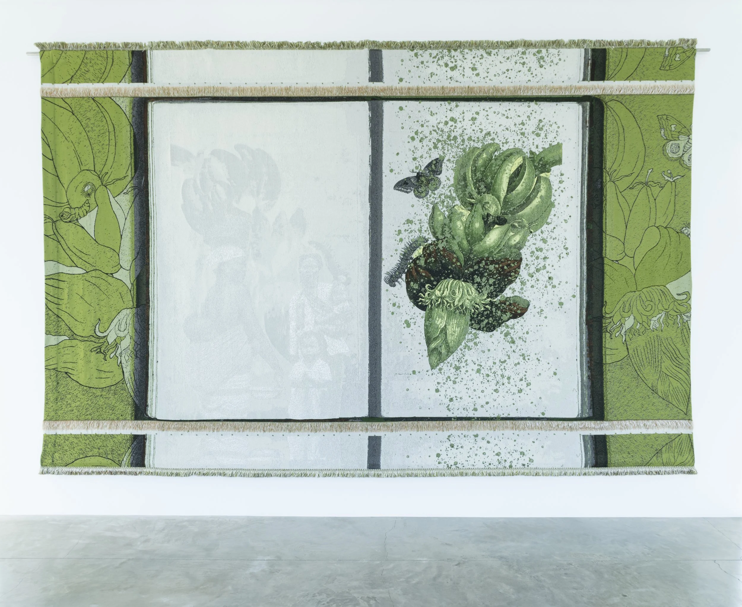 Of Palimpsests and Erasure, 2021.

8 digital prints on Hahnemühle paper, each print 50 x 111 cm
Credits: Produced through a commission of Centraal Museum Utrecht
Provenance of the original images of ‘Metamorphosis Insectorum Surinamensium’ by Maria S