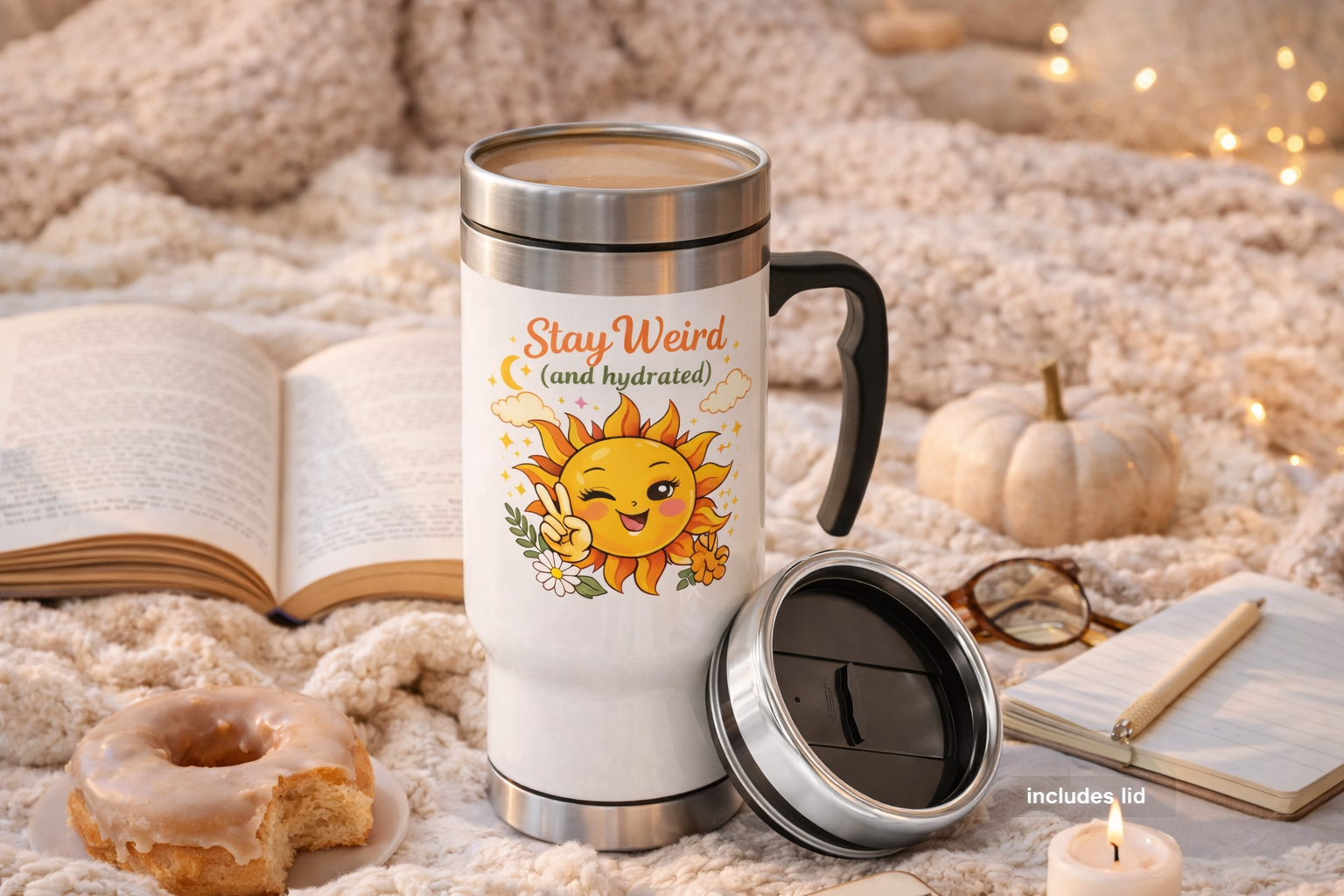 Stay Weird Travel Mug