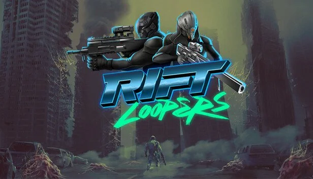 The Rift Loopers logo and splash art.