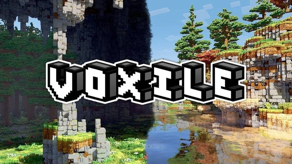 The Voxile logo and splash art.