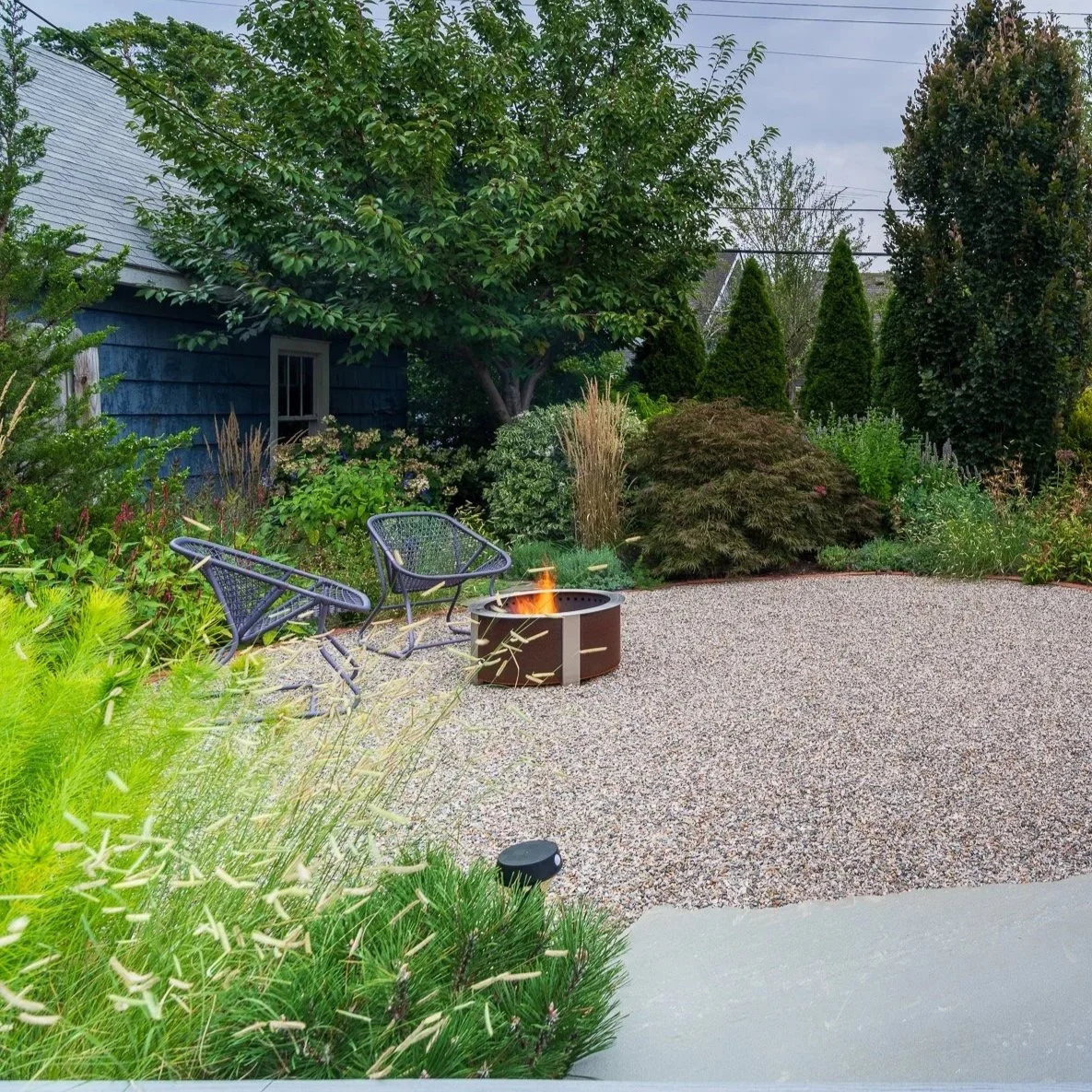 Ann Arbor naturalistic back fire pit