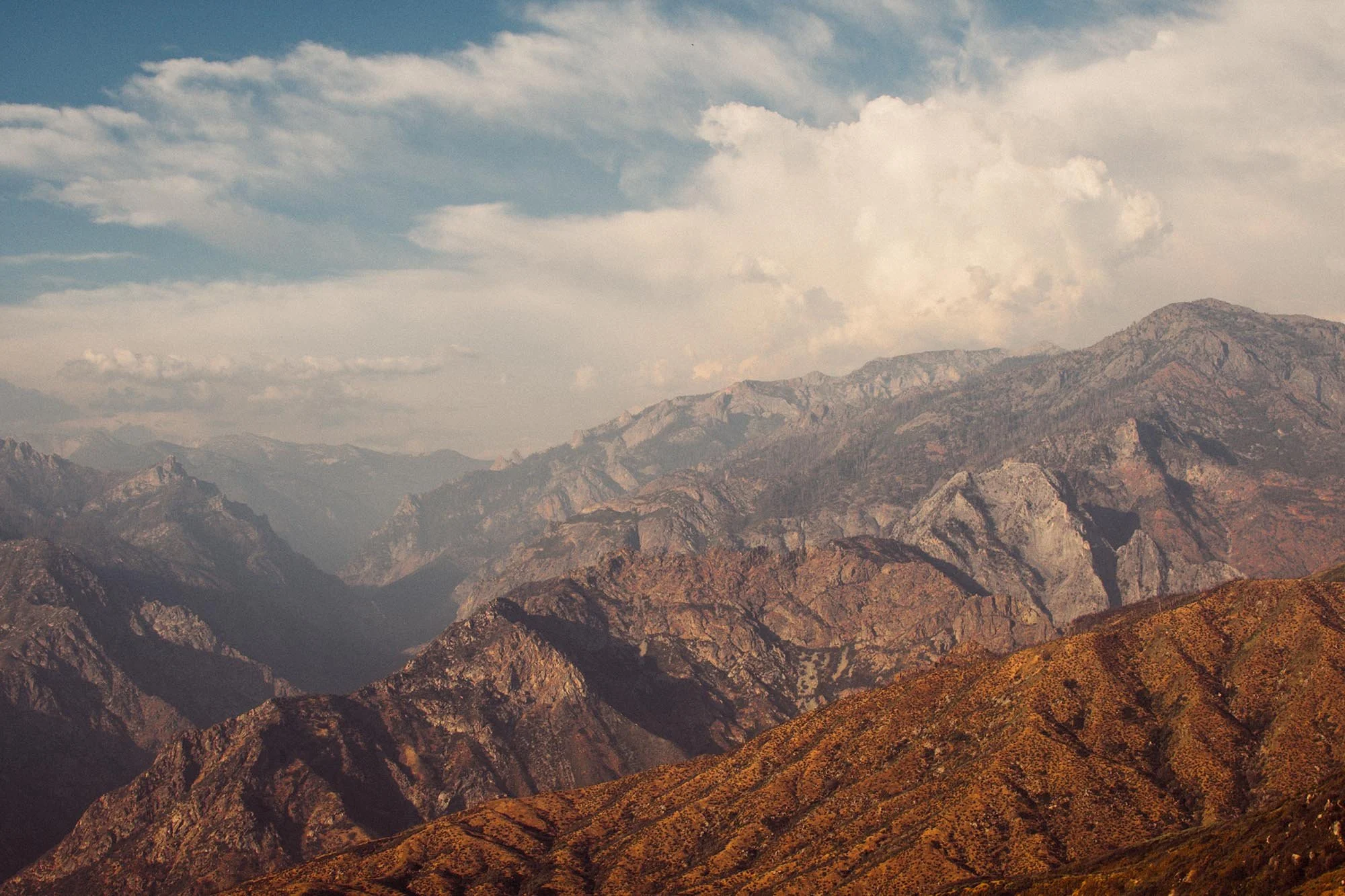 Mountain range in Sequoia National Park, California.