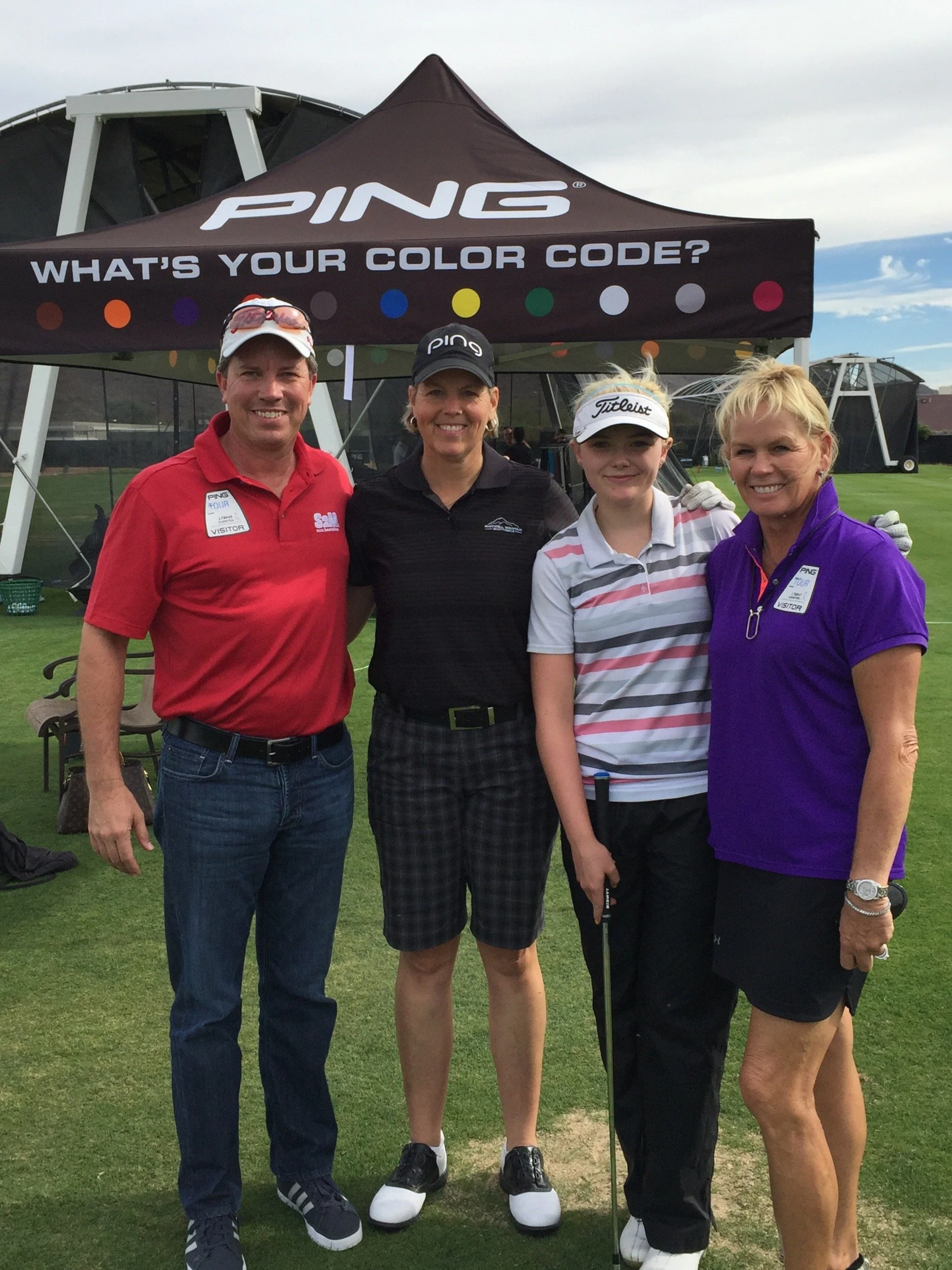 Me, LPGA Pro Wendy Ward, Tina Tombs and the Ping rep doing testing in Scottsdale. 