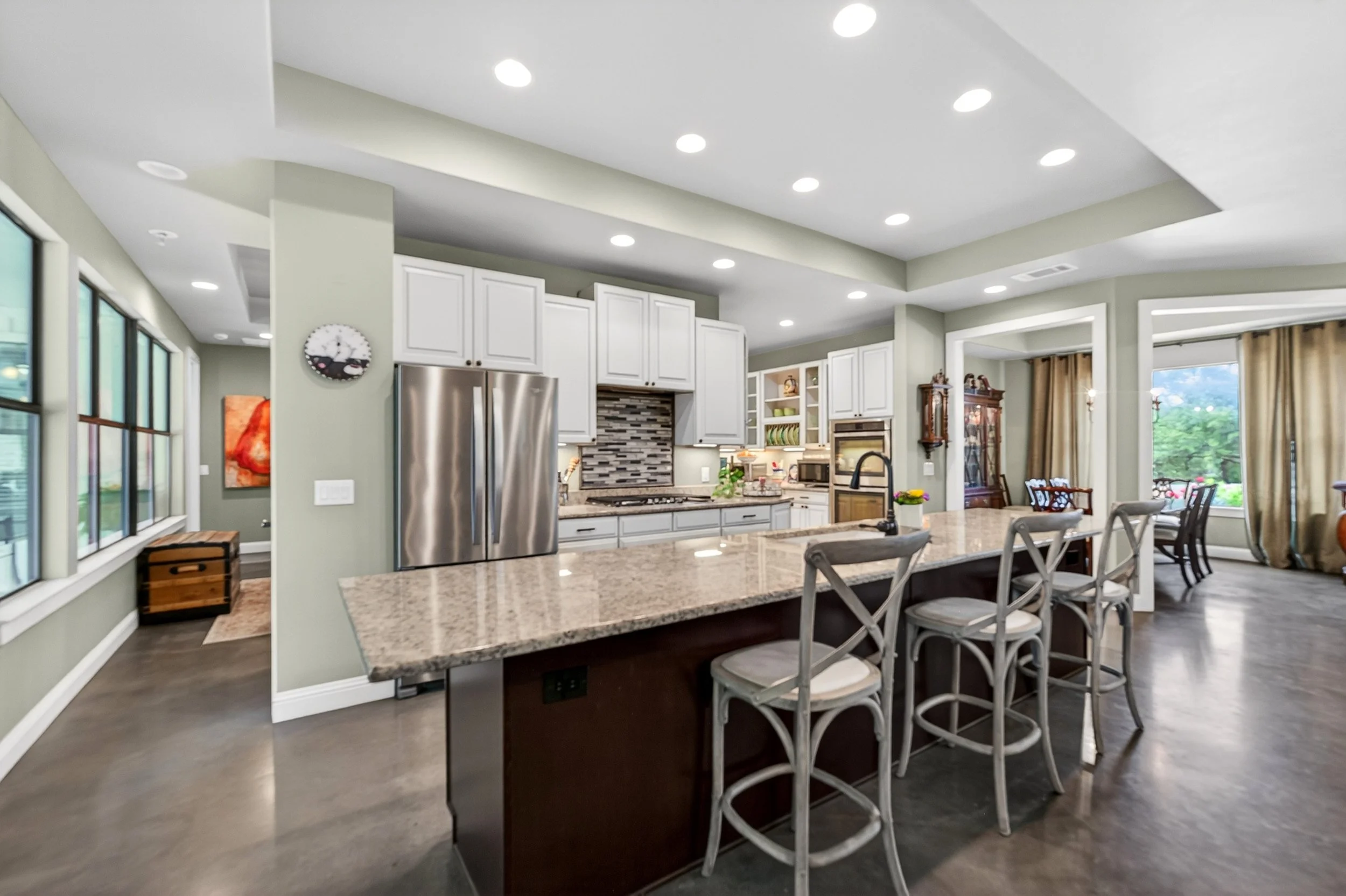 Entertainers kitchen with 13' island.