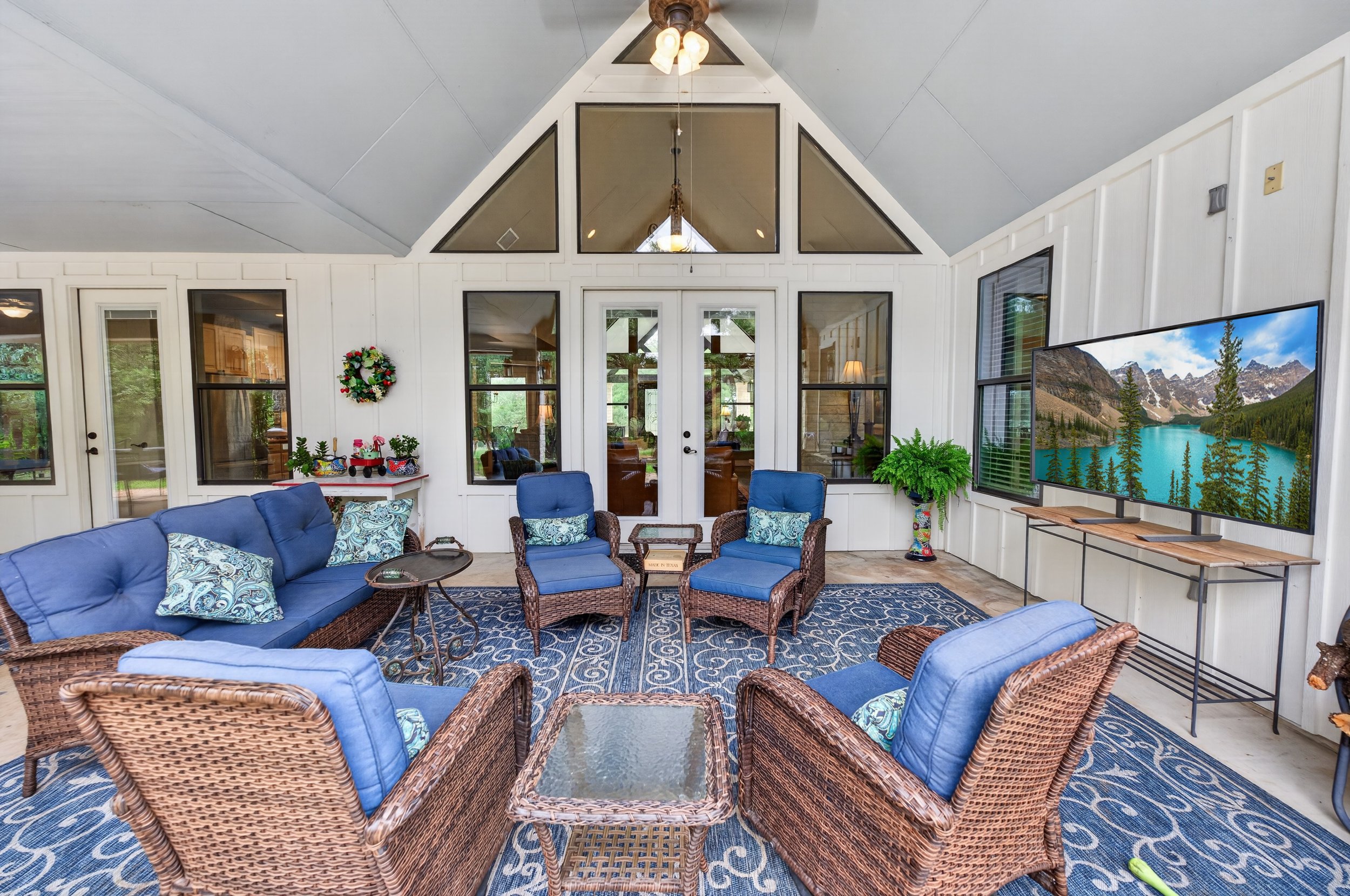 Large outdoor seating area.