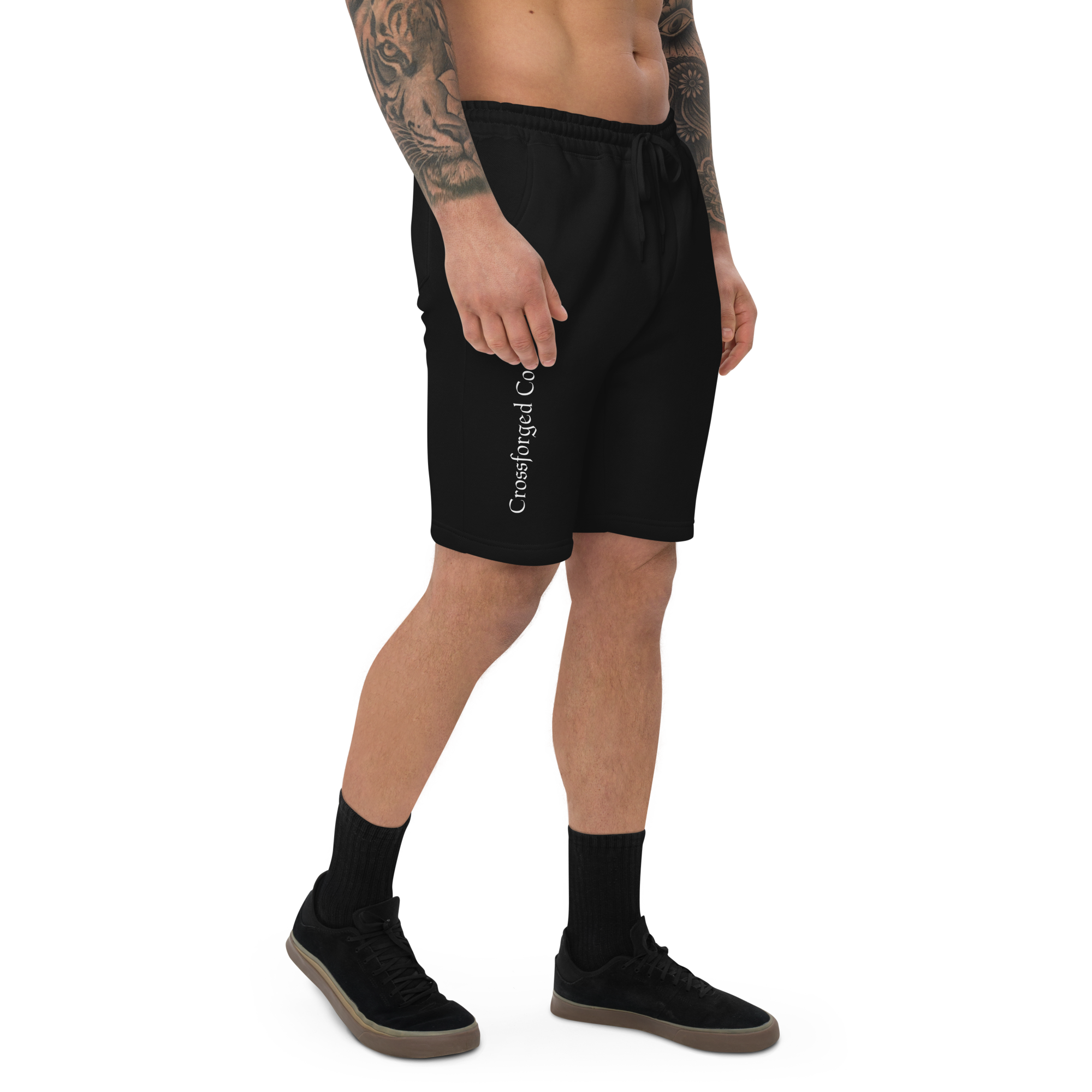 mens-fleece-shorts-black-right-front-69d31f98b6166.png