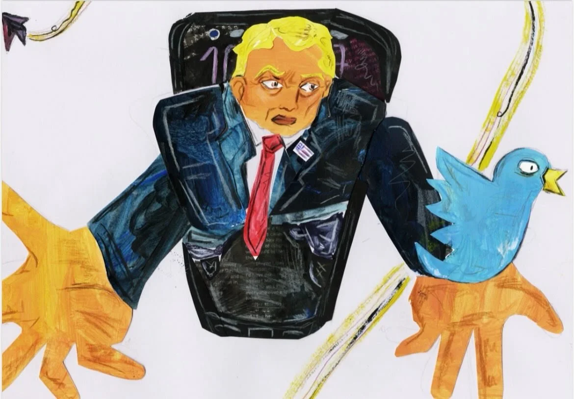 I did an illustration surrounding Donald Trumps controversial and hateful tweets on &lsquo;X&rsquo; formally known as twitter.