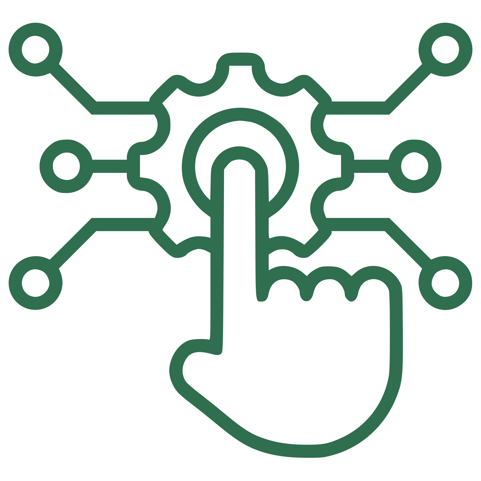 Schematische Darstellung eines menschlichen Herzens mit verbundenen Linien und Punkten, die auf eine technologische oder medizinische Verbindung hinweisen.