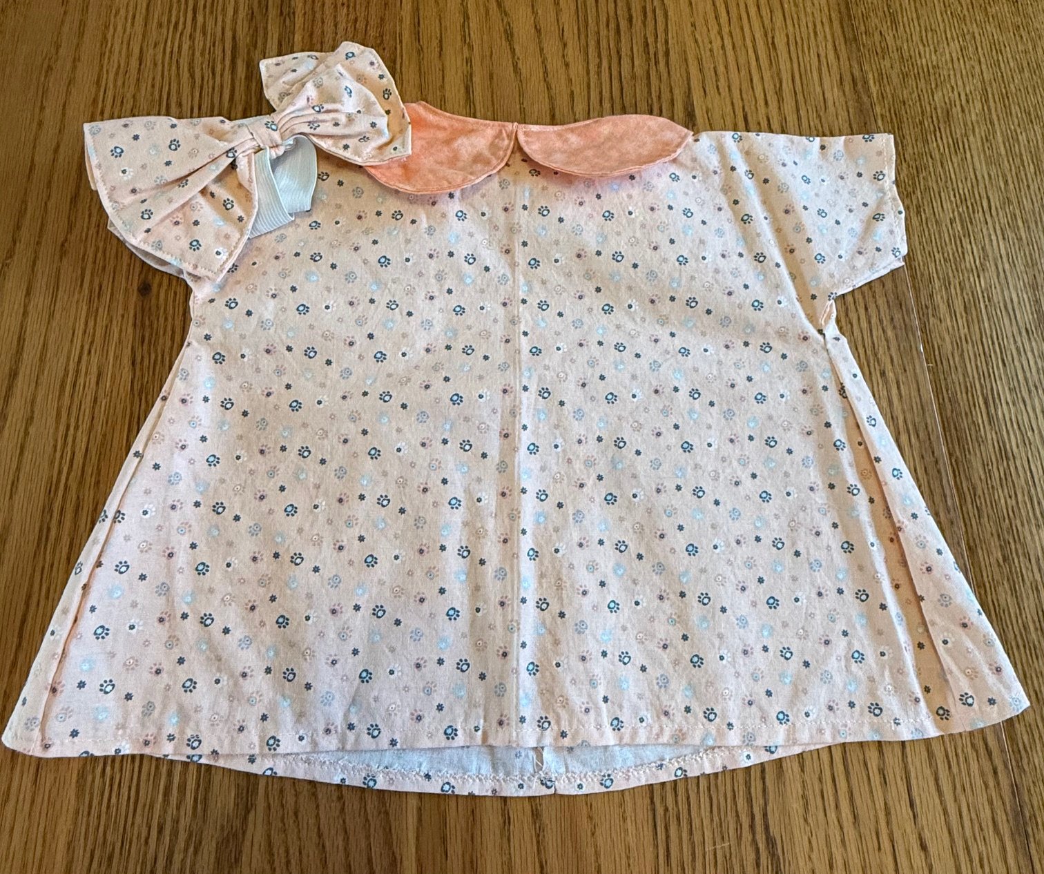 Orange Dress with Dog Paw Prints