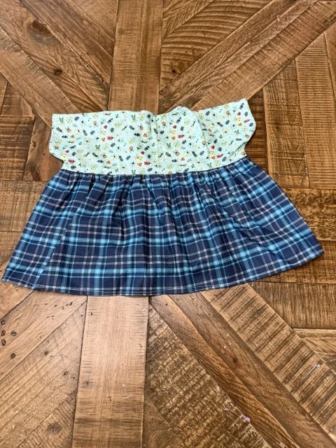 Blue Insects With Blue Plaid Dress